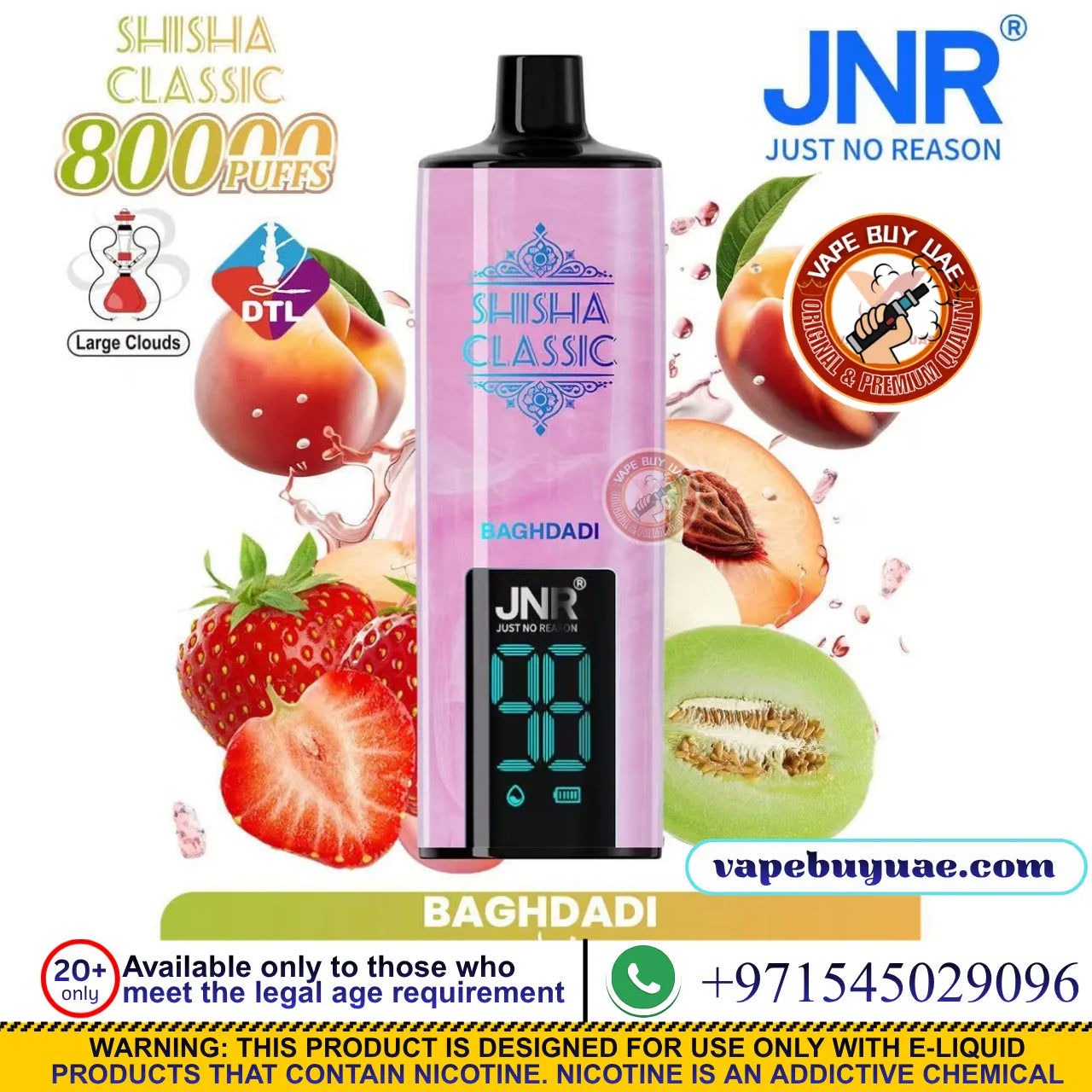JNR-SHISHA CLASSIC 80K Puffs Rechargeable Disposable