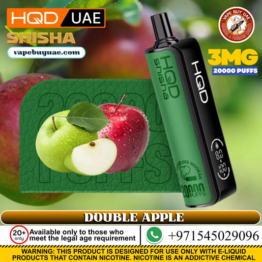 Side angle showing the design of HQD Tech Shisha 20000 puffs device