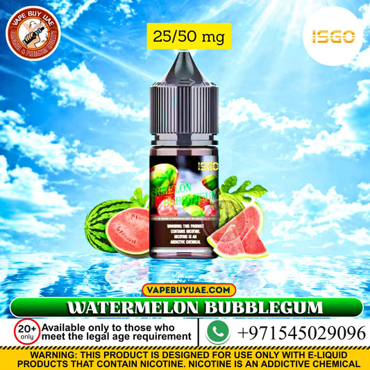 ISGO Salt-Nic E-liquid bottle with smooth nicotine flavors for UAE vape users