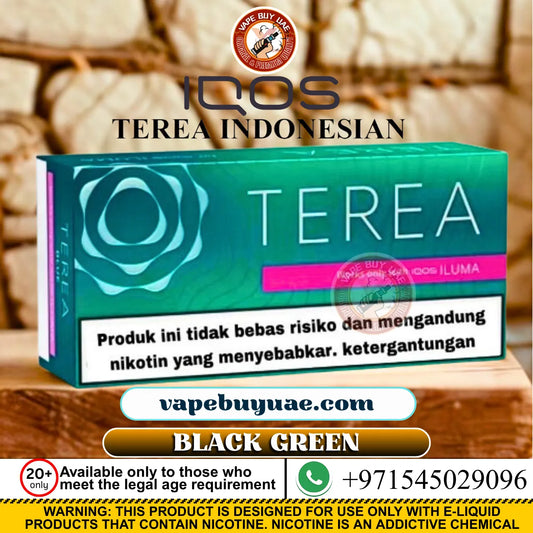 Terea Black Green heated tobacco sticks with strong menthol and deep tobacco notes