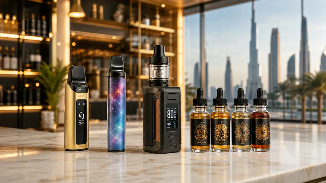 Premium vape devices and e-liquids in Dubai including pod systems, disposable vapes, and vape mods.