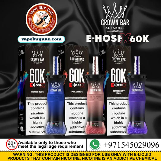 Al Fakher Crown Bar E-HOSE X Grape Berry 60K Puffs DTL Shisha Rechargeable Disposable