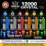 AL FAKHER Crystal V2 12000 Puffs rechargeable disposable vape flavors in UAE