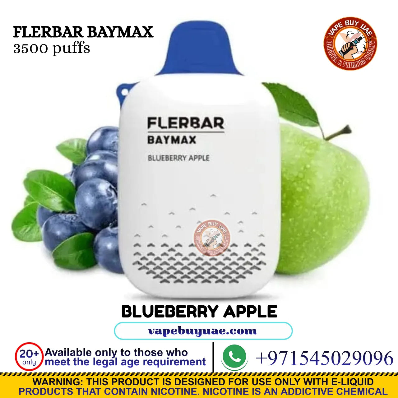 FLERBAR BAYMAX 3500 Puffs 0% Disposable Vape | Buy Vape in Dubai