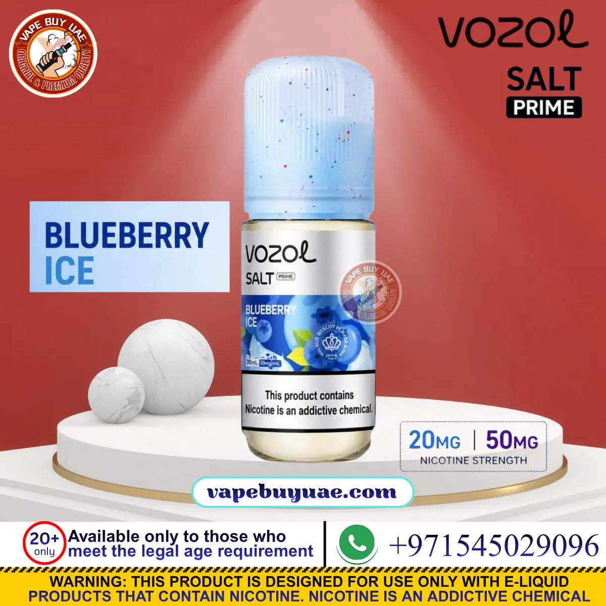 Buy VOZOL Salt Prime nic salt e-liquid in 20mg or 50mg. Choose fruit, berry, mint, and ice flavours online in the UAE