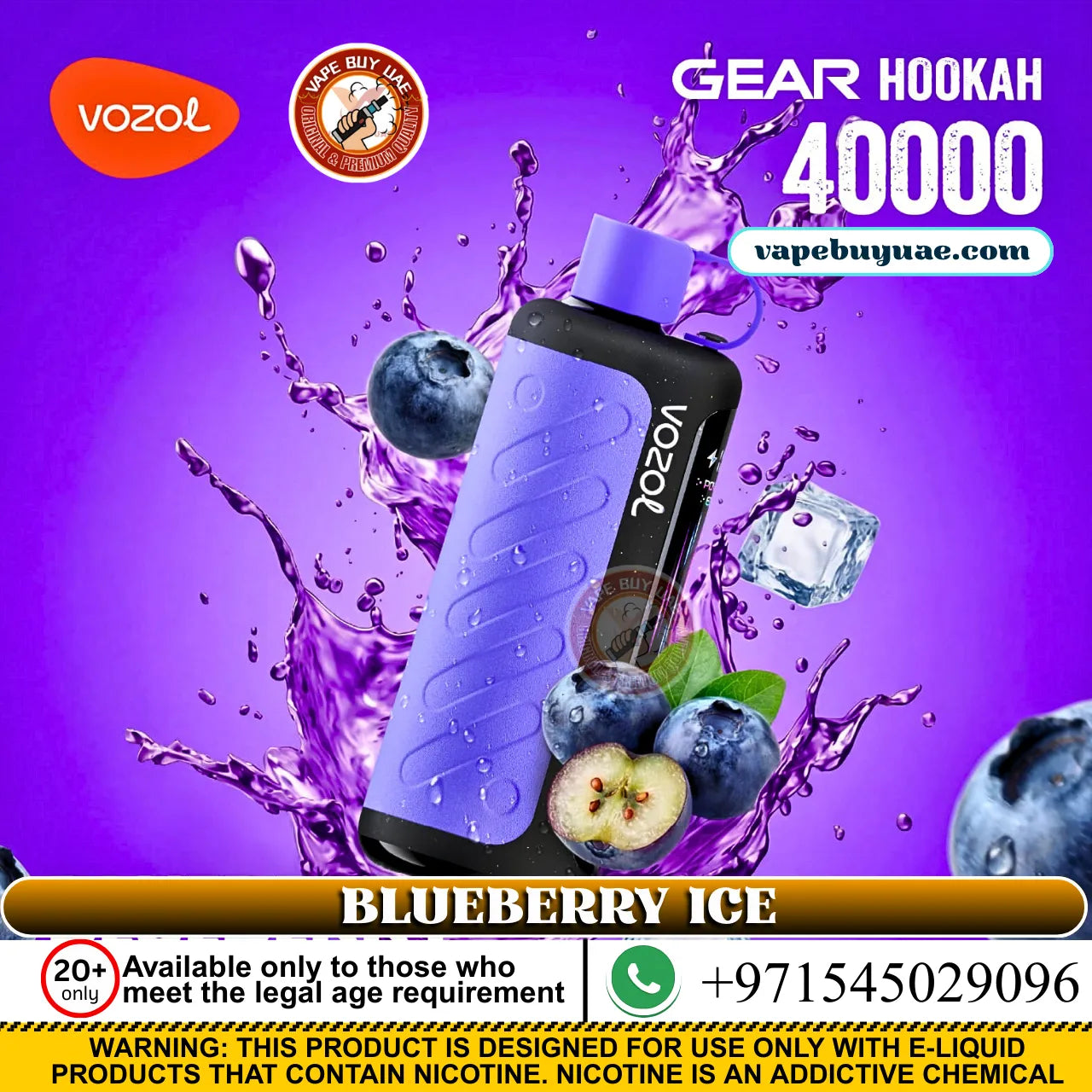 Vozol Gear Hookah 40k puffs Rechargeable Disposable