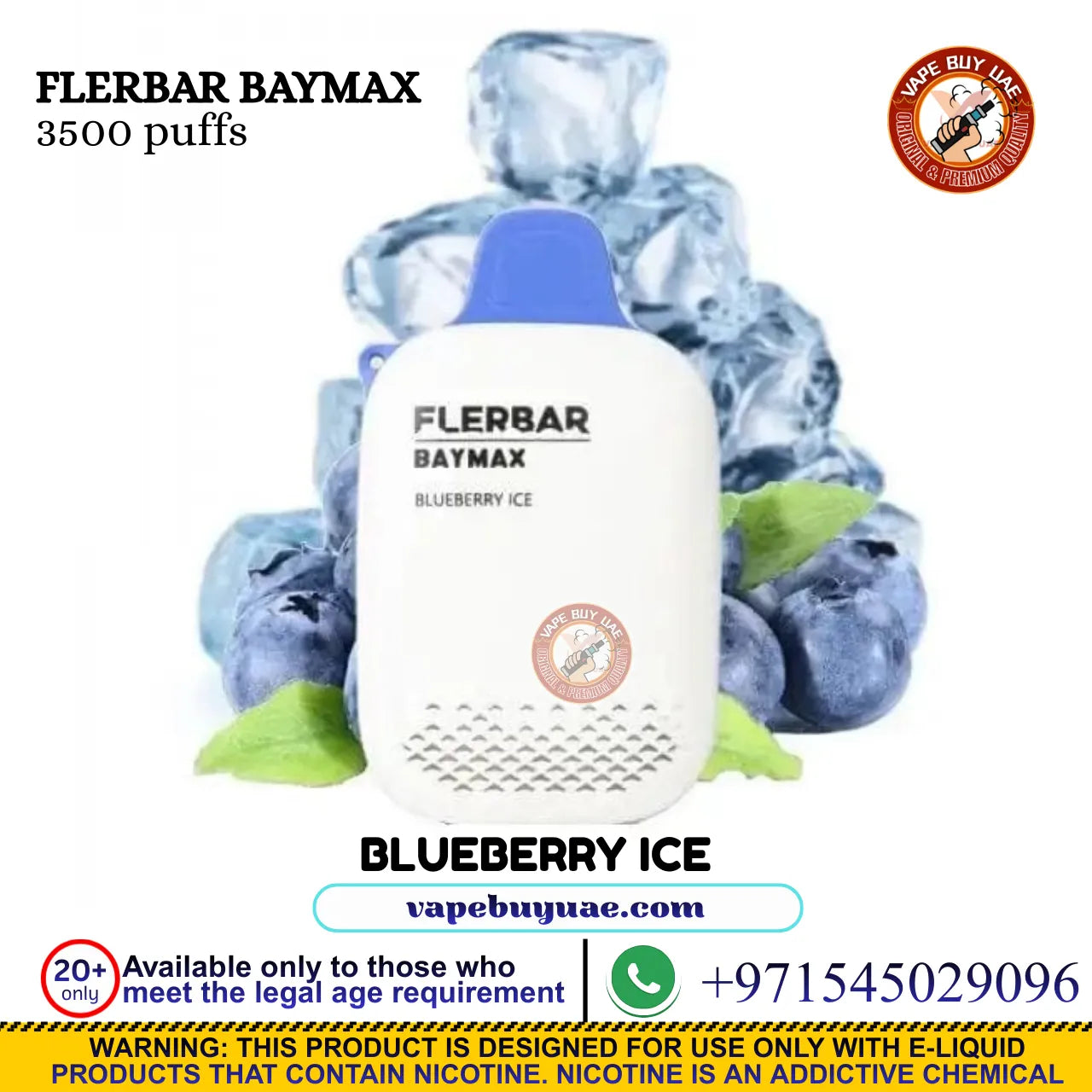 FLERBAR BAYMAX 3500 Puffs 0% Disposable Vape | Buy Vape in Dubai