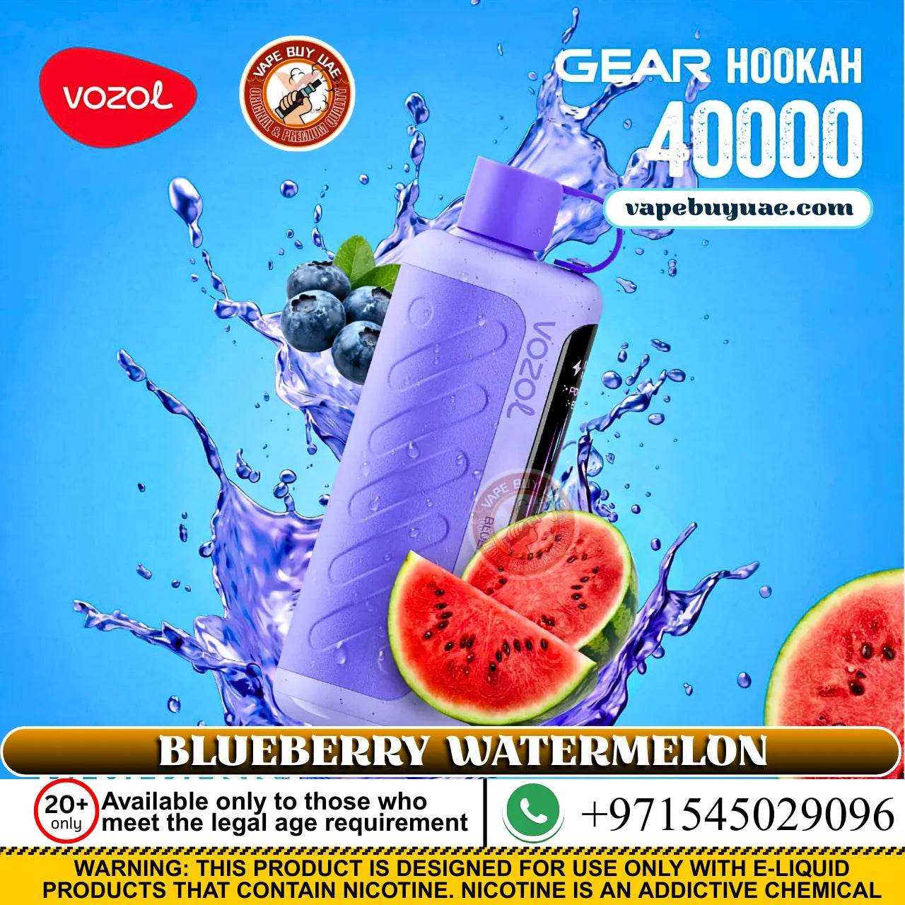 Vozol Gear Hookah 40k puffs Rechargeable Disposable