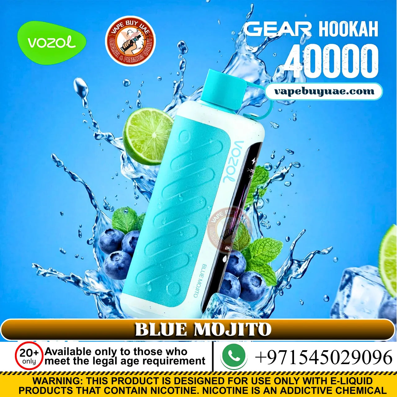 Vozol Gear Hookah 40k puffs Rechargeable Disposable