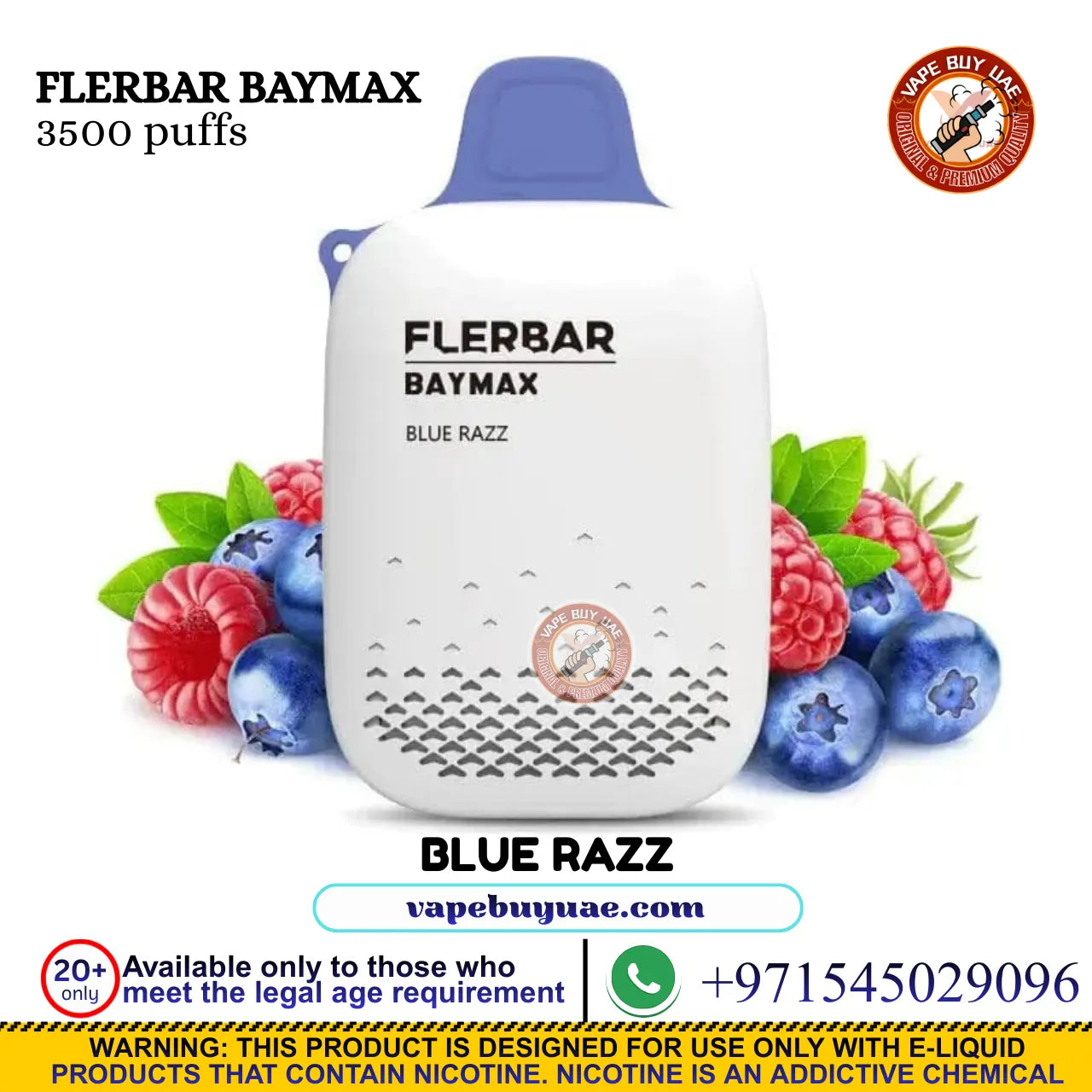FLERBAR BAYMAX 3500 Puffs 0% Disposable Vape | Buy Vape in Dubai
