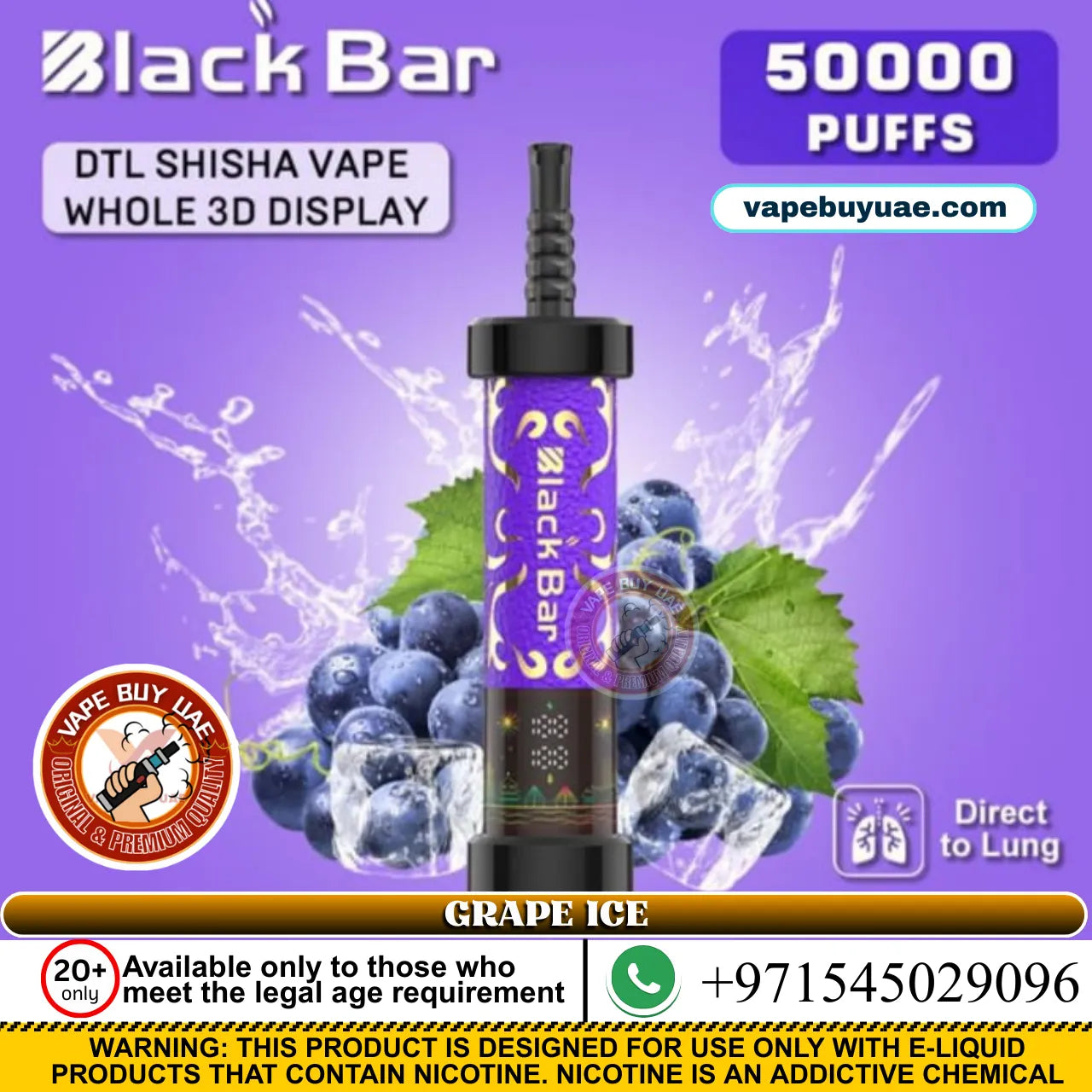 Best Vape Flavors Black Bar 50,000 Puffs Disposable Vape