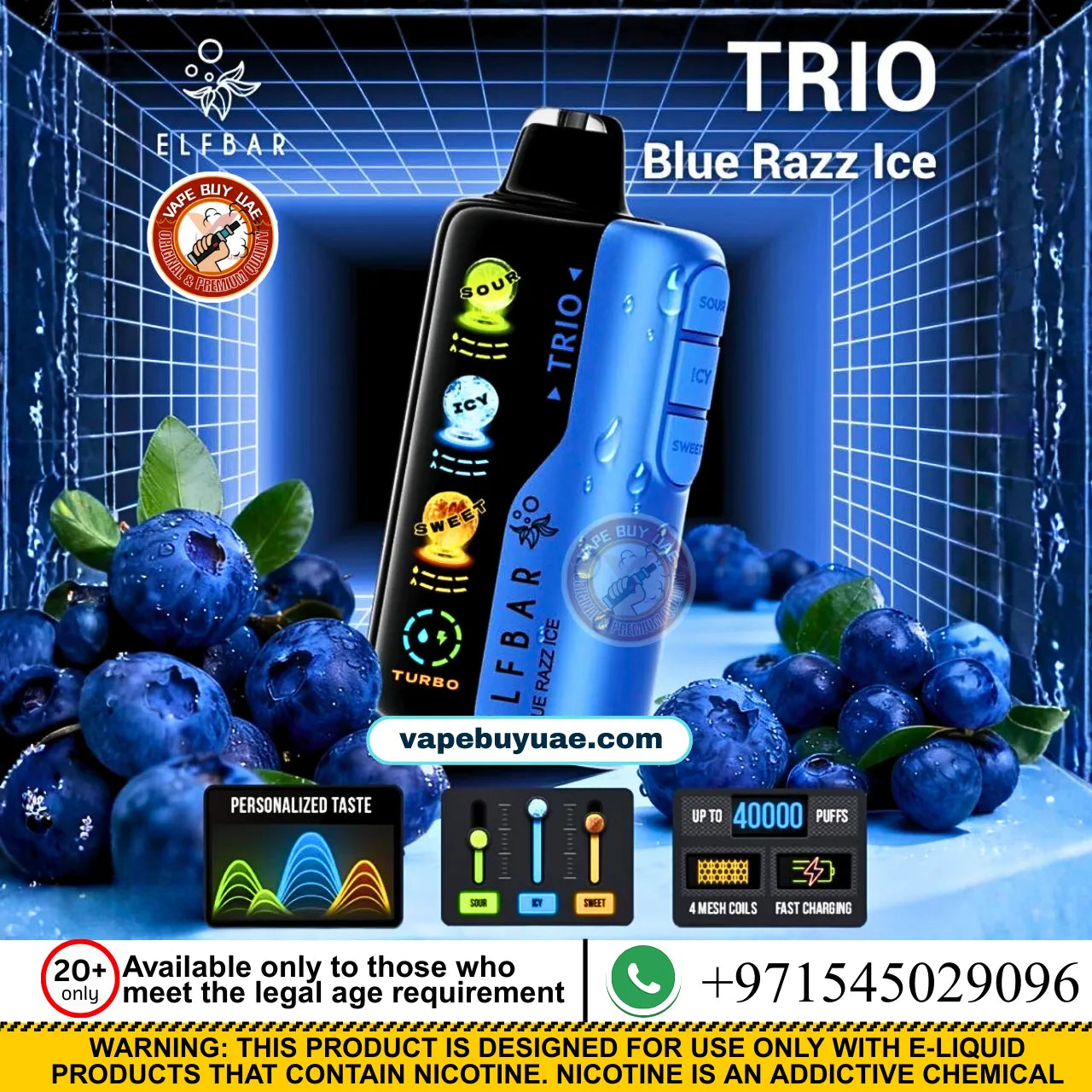 ELFBAR TRIO 40000 puffs disposable vape with 5% nicotine