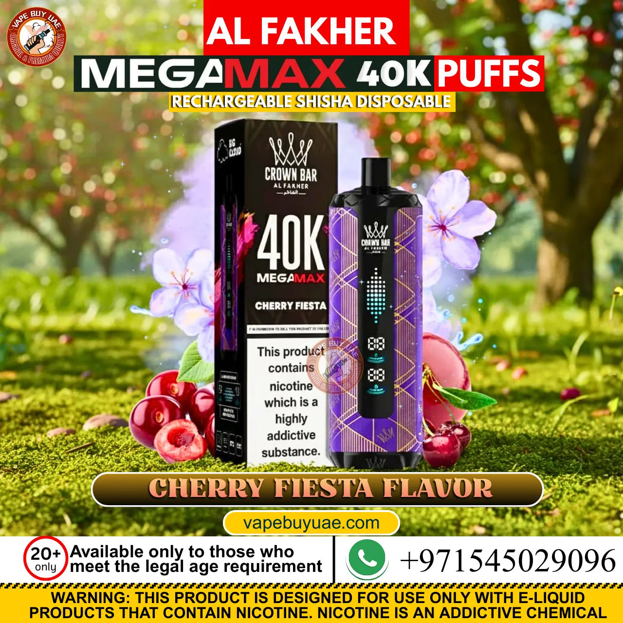Al Fakher Mega Max 40K Puffs rechargeable disposable shisha vape device