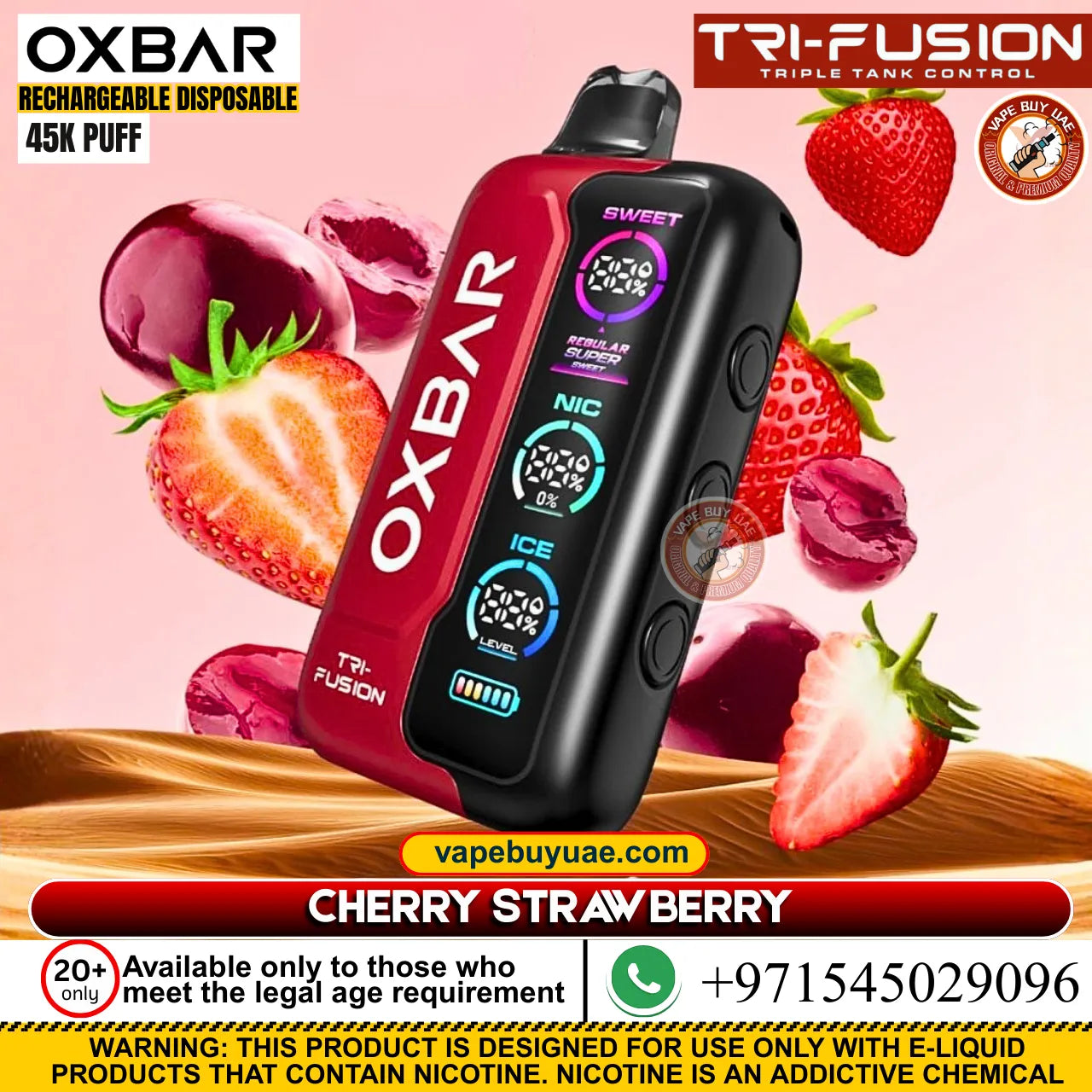Oxbar TRIFusion 45k puffs rechargeable disposable