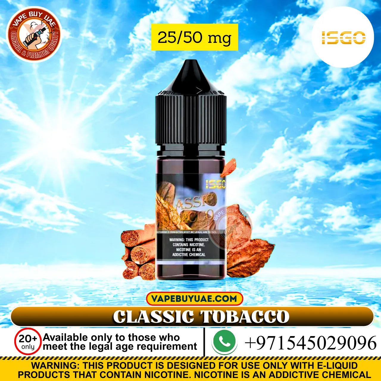 ISGO E-Liquid 120ml 3mg designed for pod systems and daily vaping