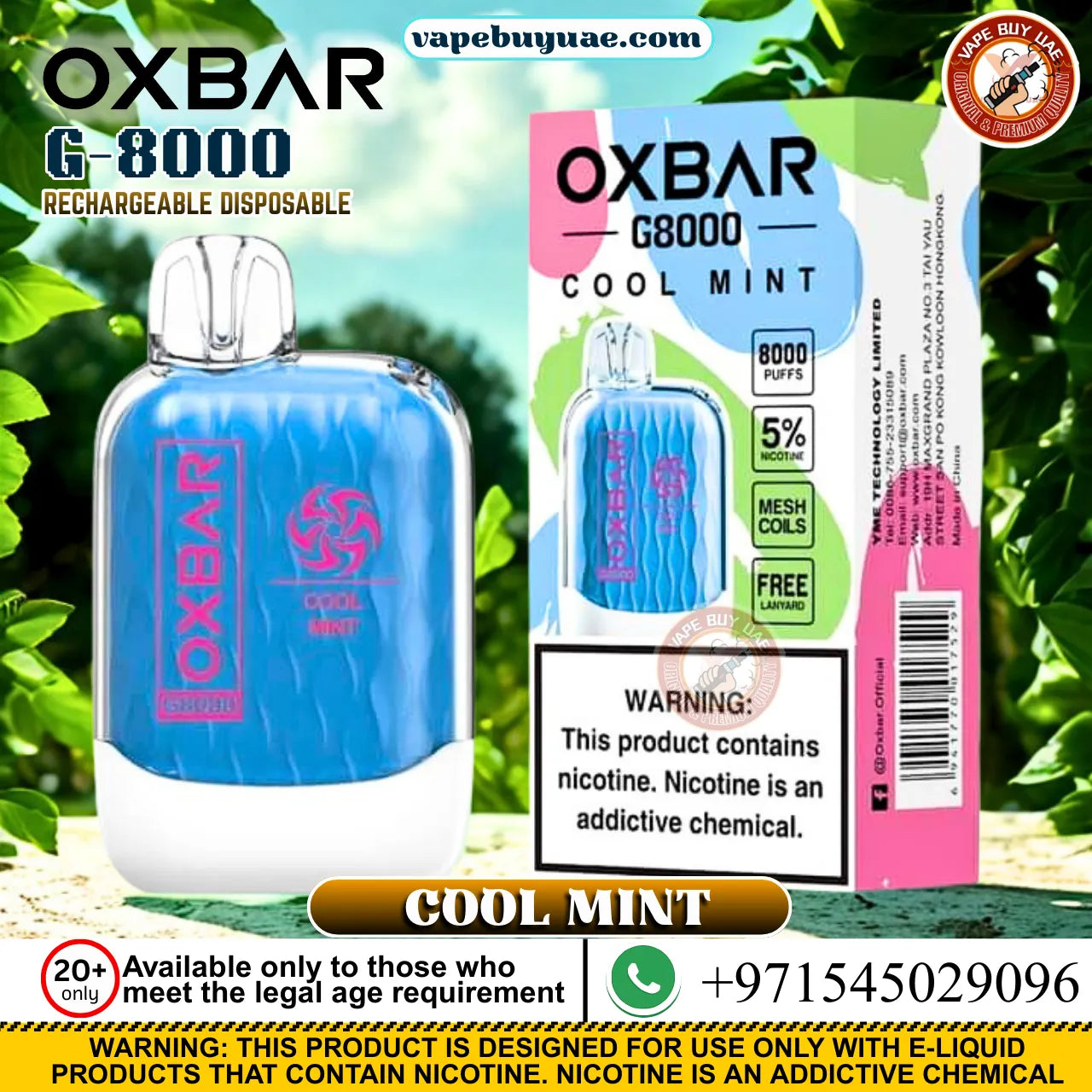 Oxbar G8000 puffs Rechargeable Disposable
