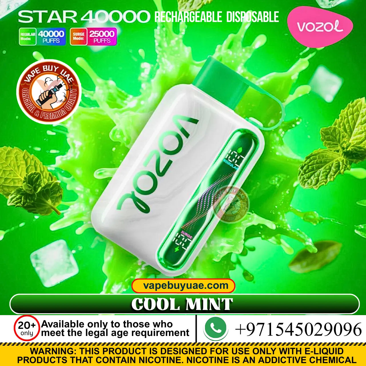 Vozol Star 40K Puffs Rechargeable Disposable Vape