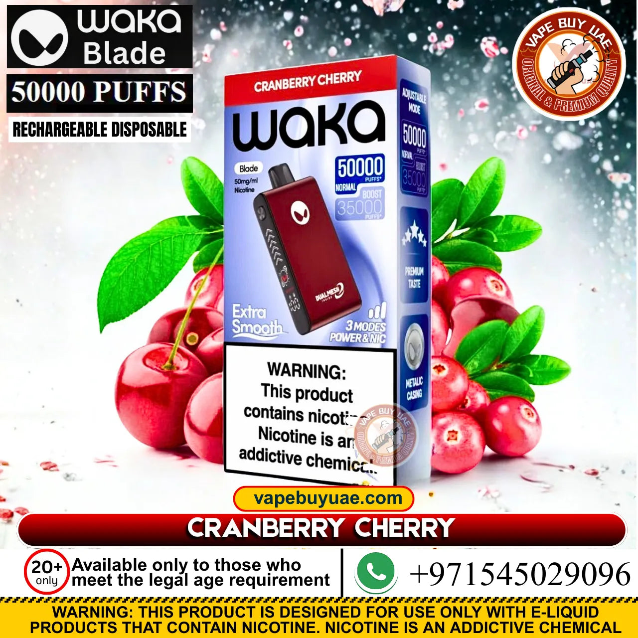 Cranberry cherry vape flavor with bold cranberries and sweet cherries