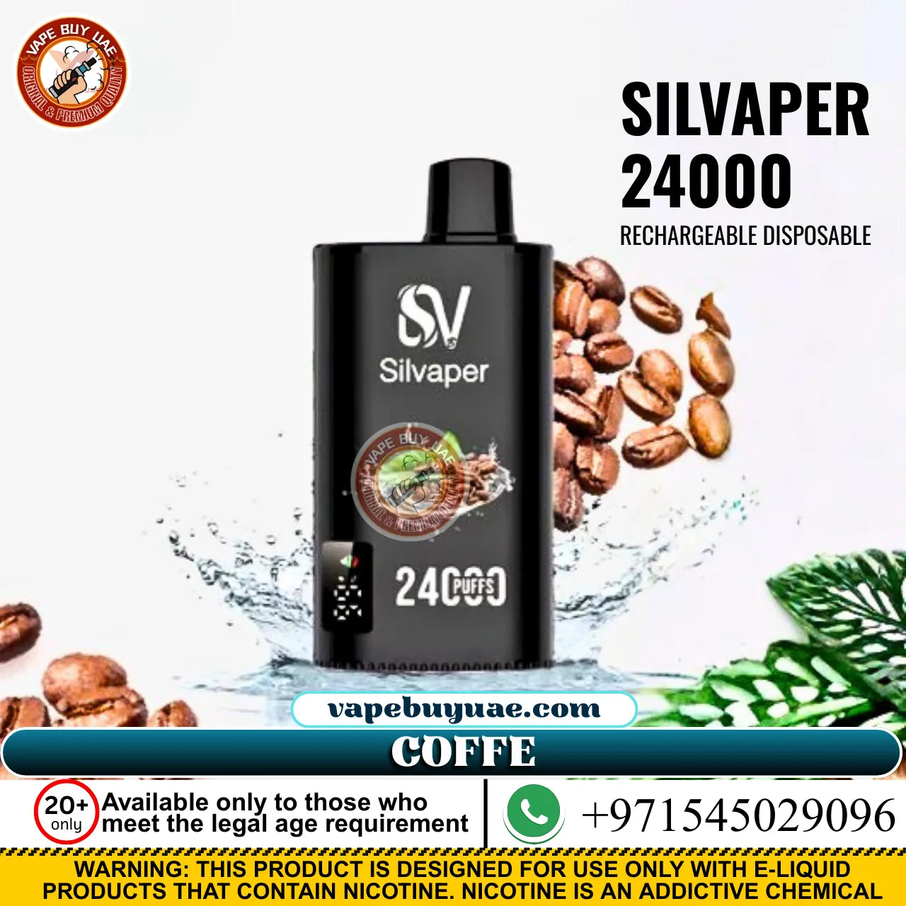Silvaper 24000 puffs rechargeable disposable vape battery Dubai