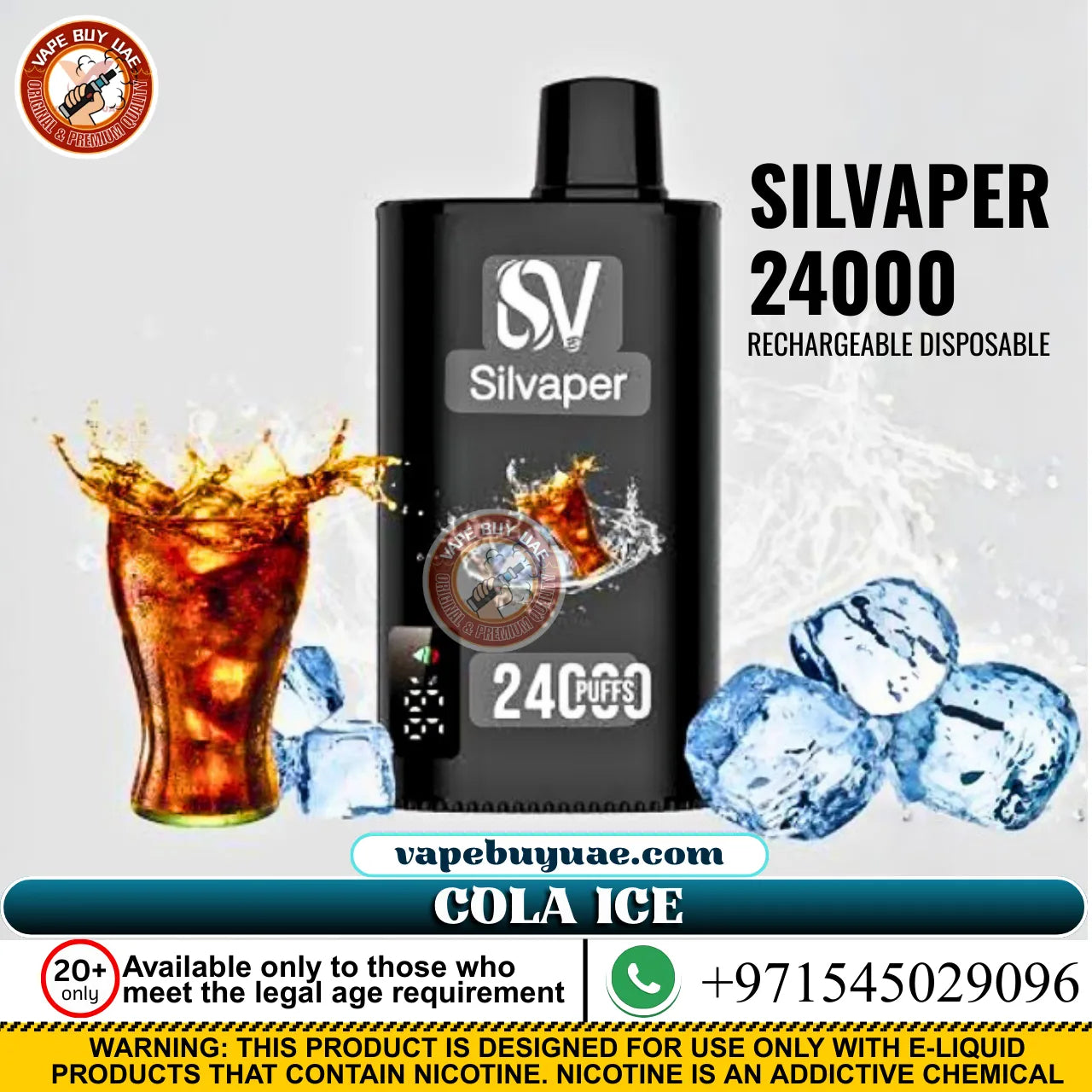 Silvaper 24000 puffs rechargeable disposable vape battery Dubai