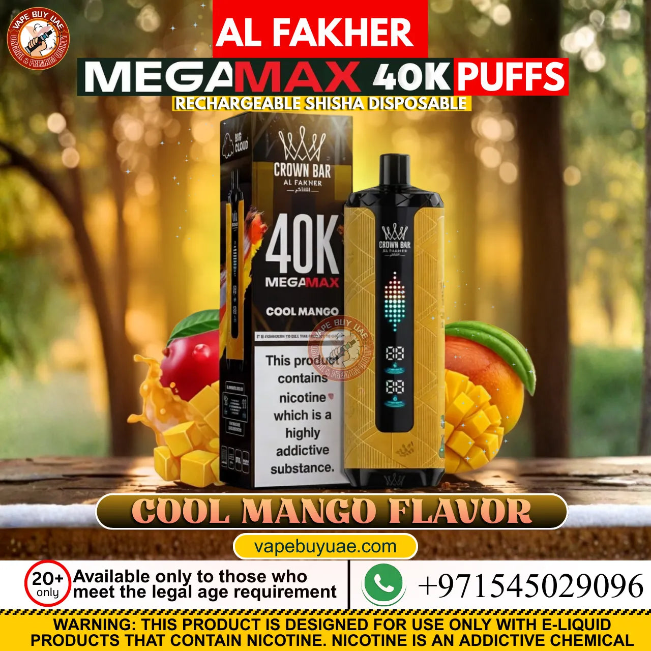 Al Fakher Mega Max 40K Puffs rechargeable disposable shisha vape device
