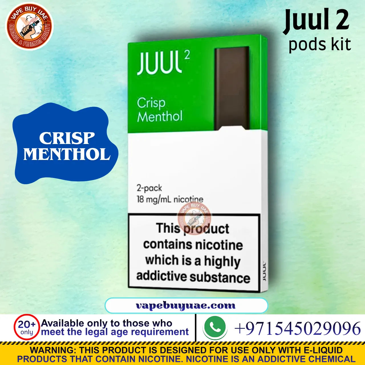 Juul 2 pods 18MG nicotine pod vape kit available in UAE
