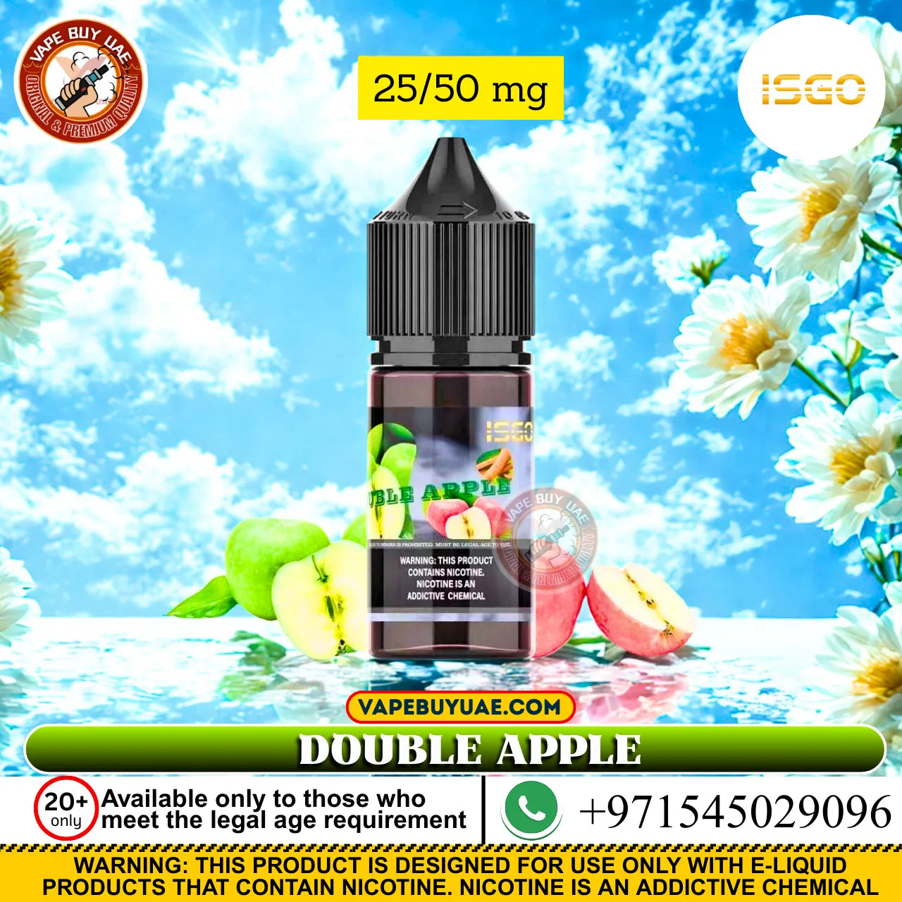 ISGO E-Liquid 120ml bottle with balanced nicotine strength