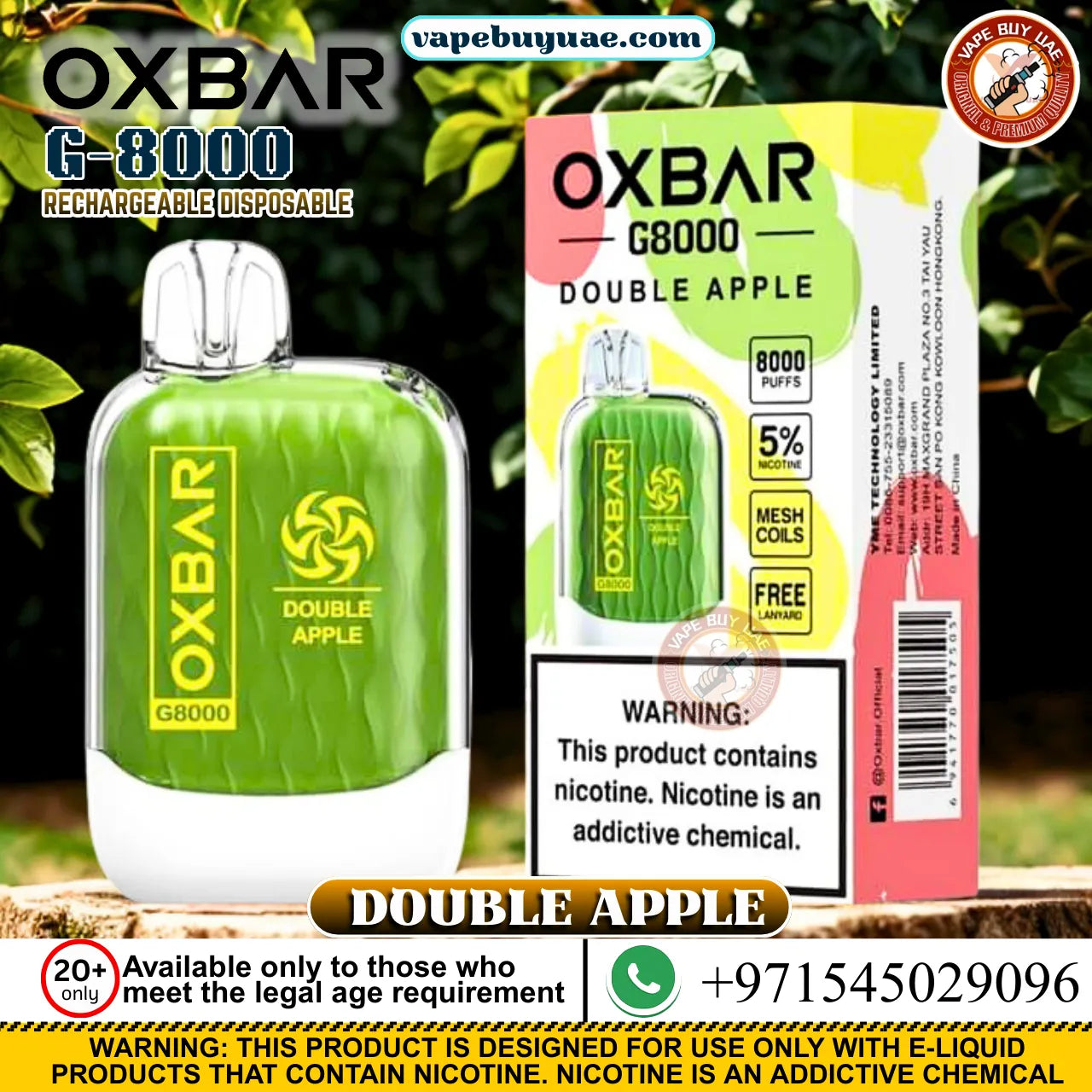 Oxbar G8000 puffs Rechargeable Disposable
