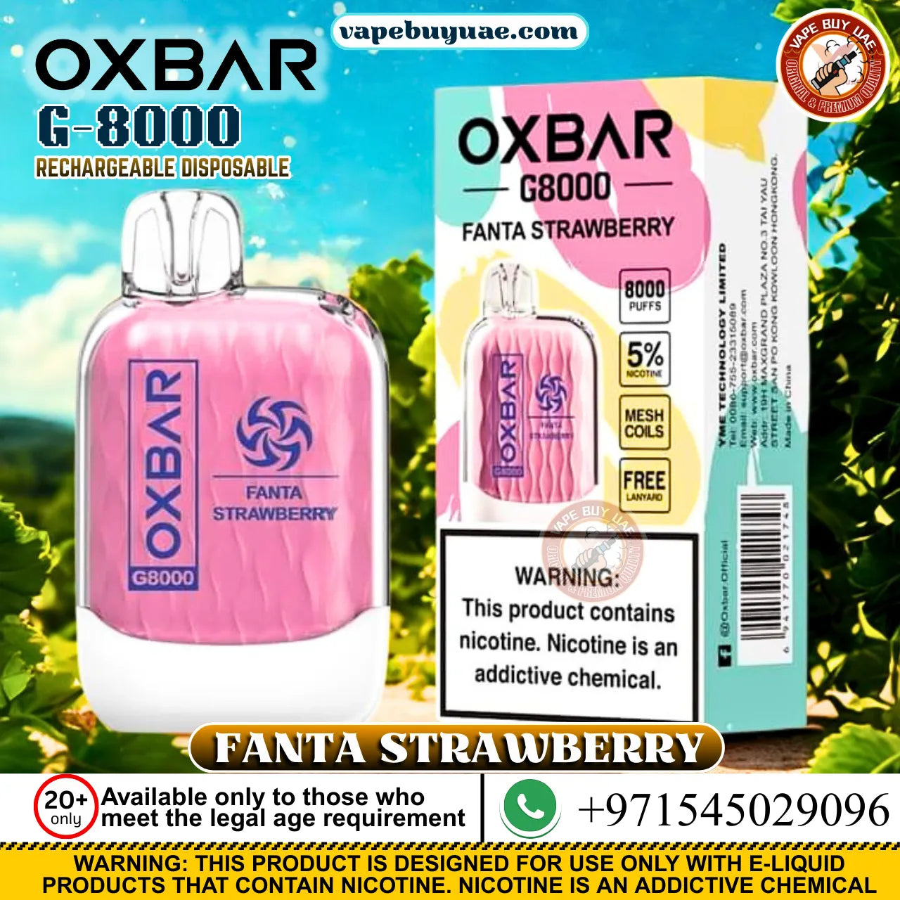 Oxbar G8000 puffs Rechargeable Disposable