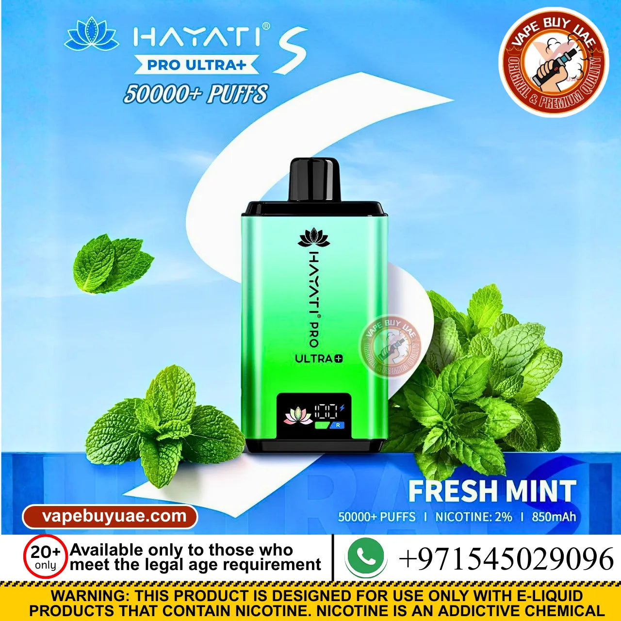 Hayati pro ultra 50k+ puffs rechargeable disposable