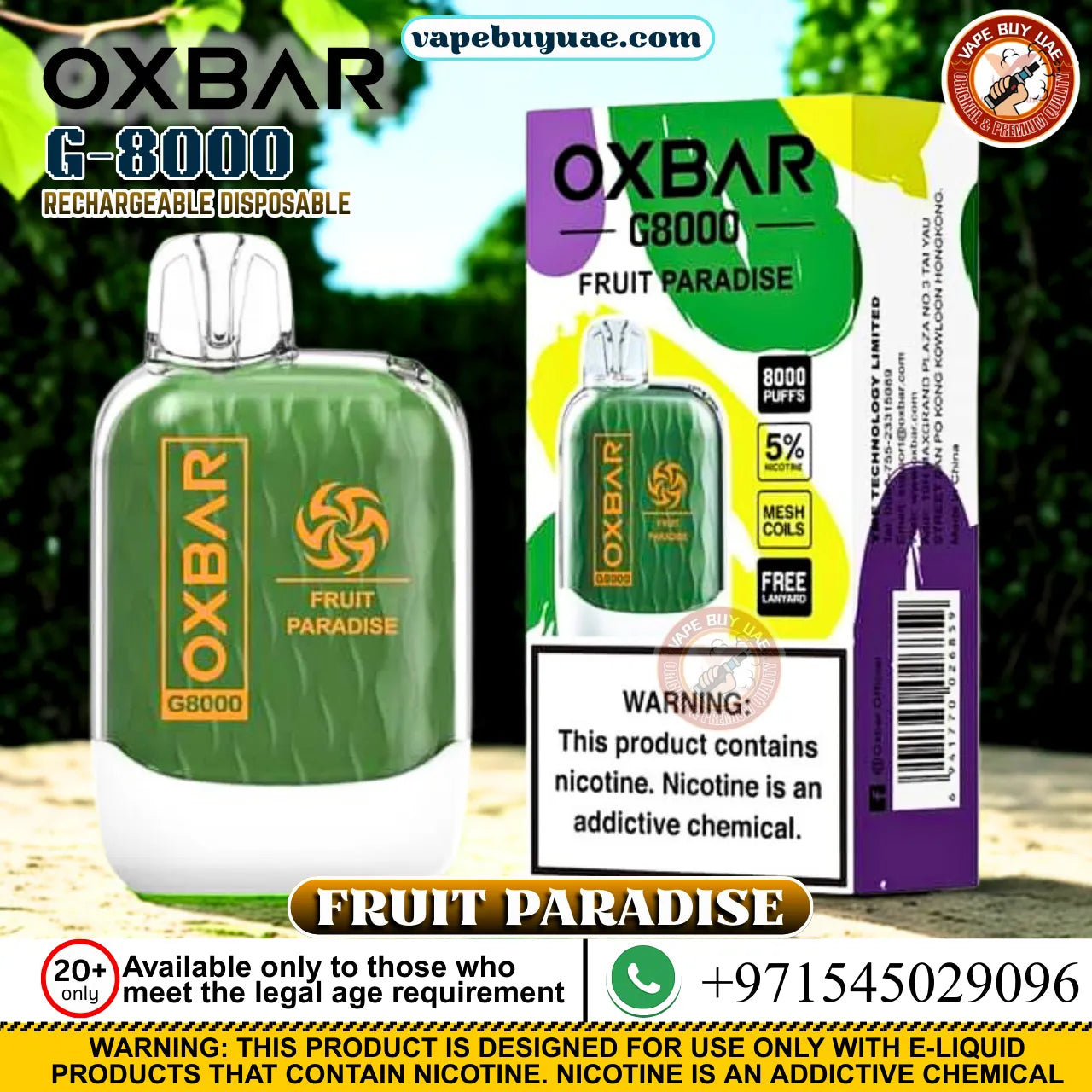 Oxbar G8000 puffs Rechargeable Disposable