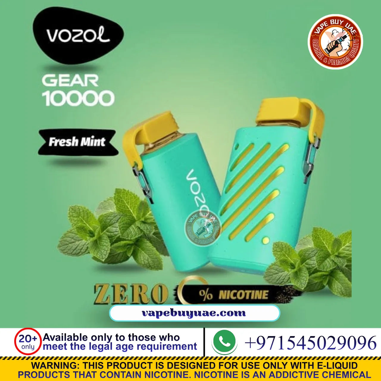 Buy VOZOL Gear 10000 Puffs 0mg Vape in Dubai