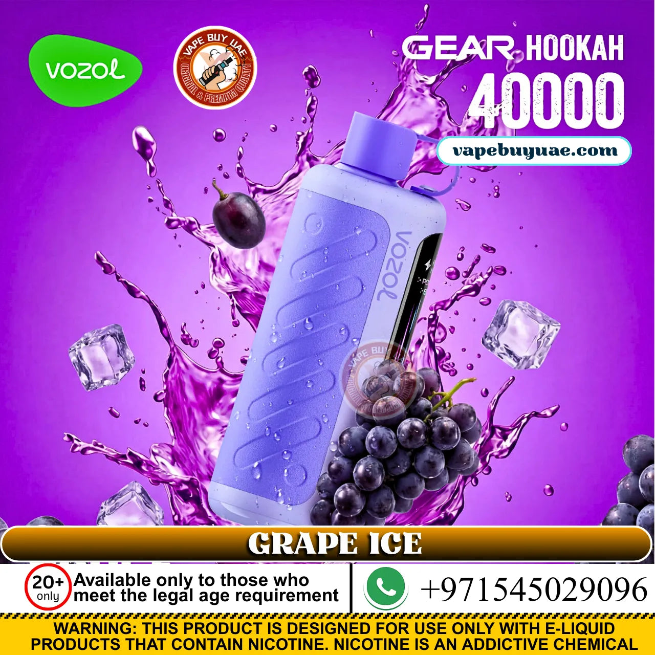 Vozol Gear Hookah 40k puffs Rechargeable Disposable