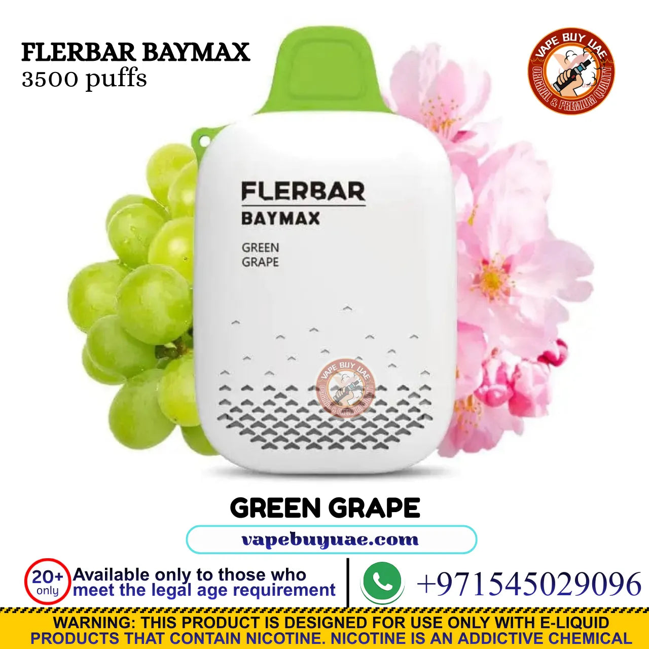 FLERBAR BAYMAX 3500 Puffs 0% Disposable Vape | Buy Vape in Dubai