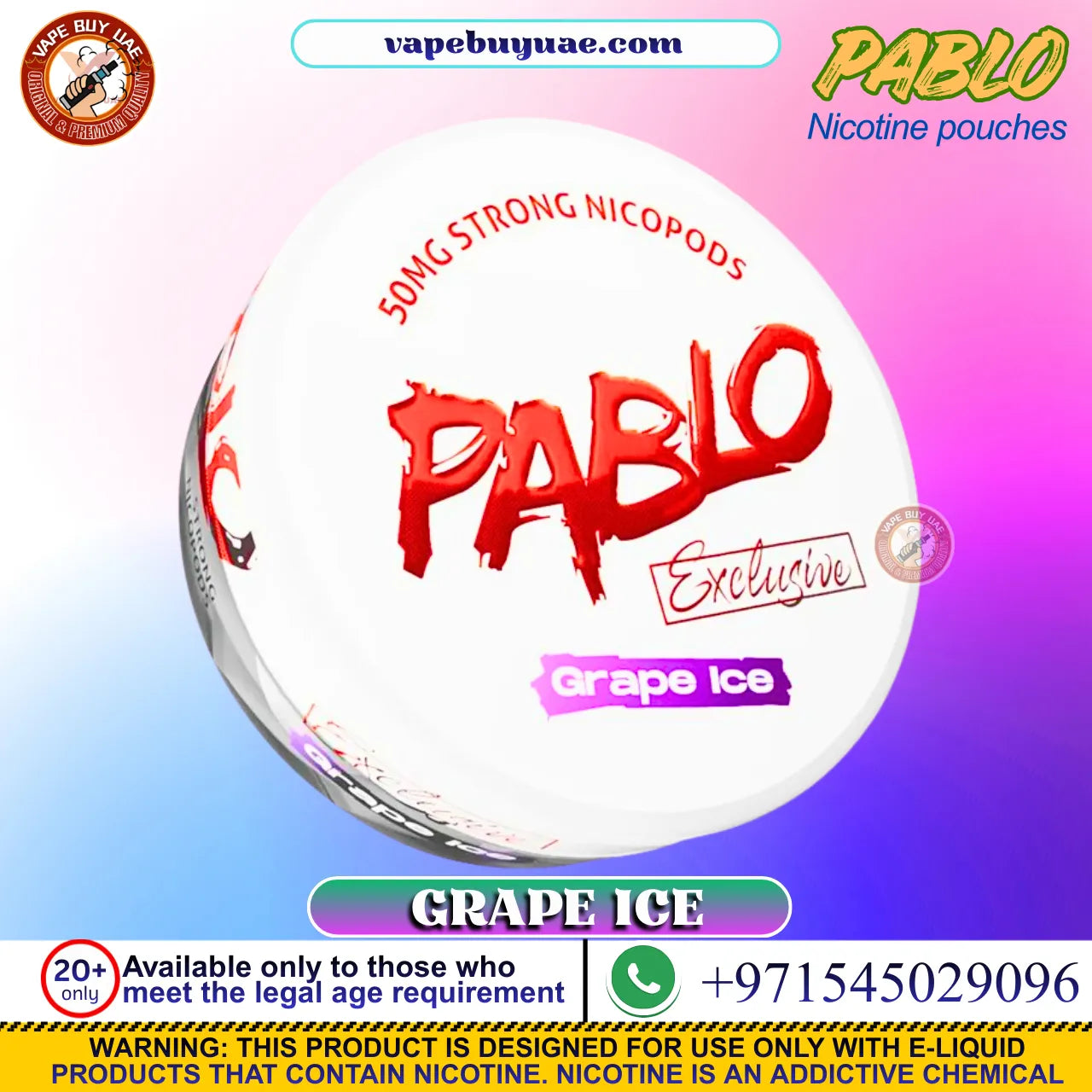 strongest nicotine pouches Dubai Pablo Ice Cold UAE