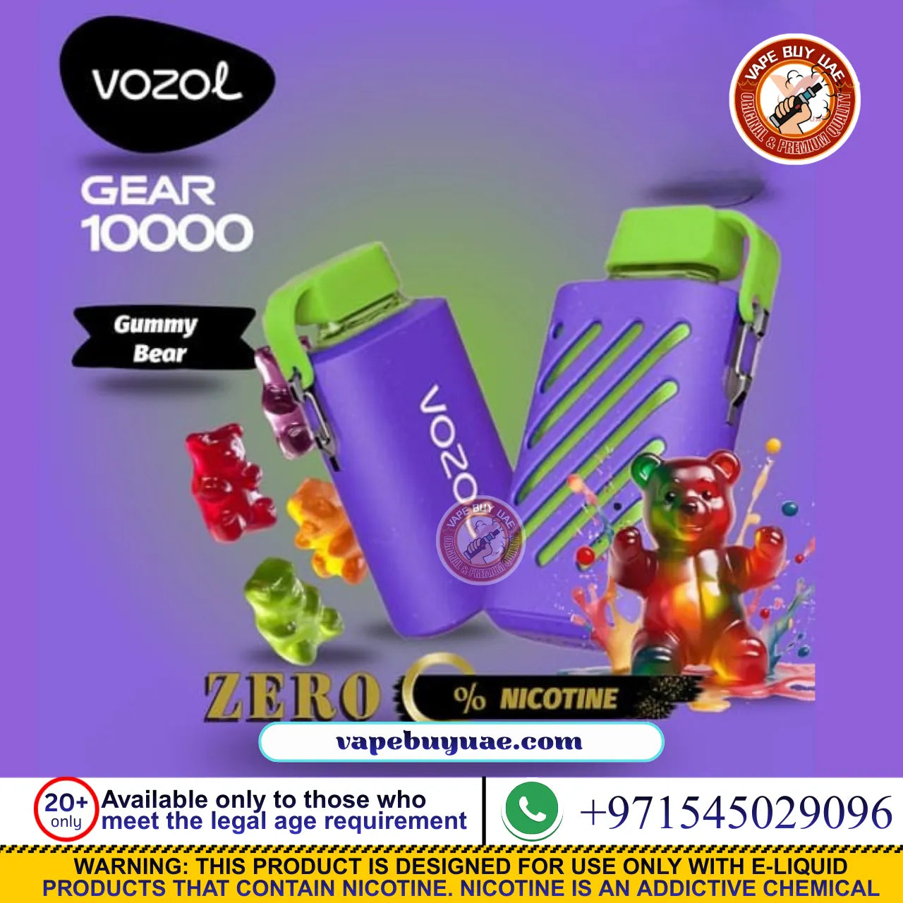 Buy VOZOL Gear 10000 Puffs 0mg Vape in Dubai