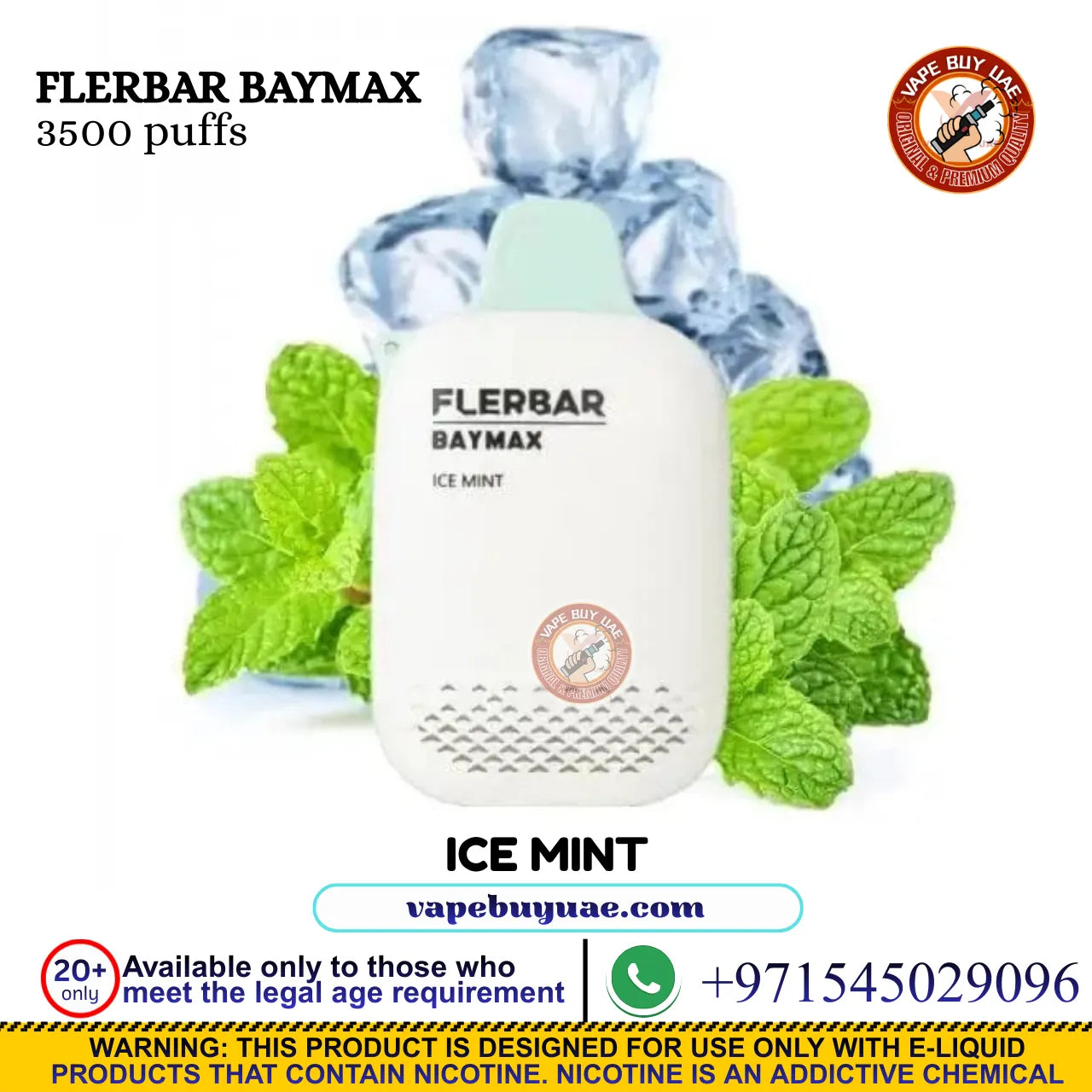 FLERBAR BAYMAX 3500 Puffs 0% Disposable Vape | Buy Vape in Dubai