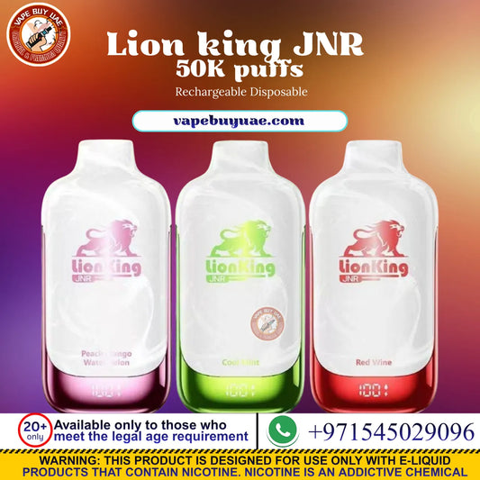 JNR Lion King 50000 puffs vape rechargeable disposable device Dubai
