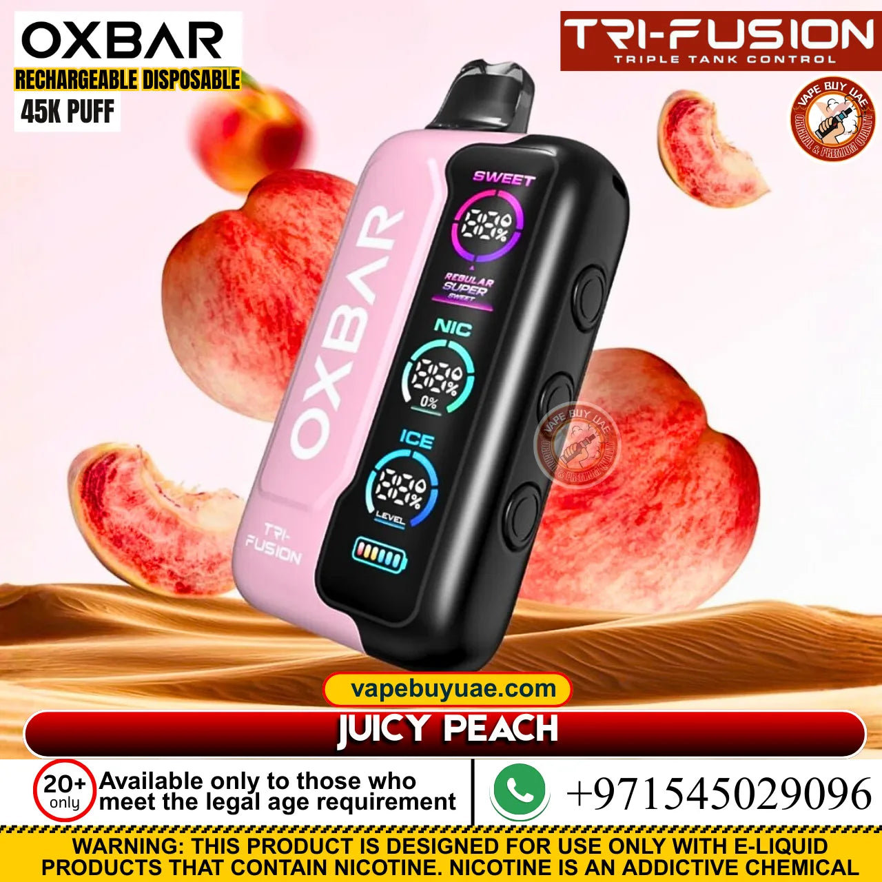 Oxbar TRIFusion 45k puffs rechargeable disposable