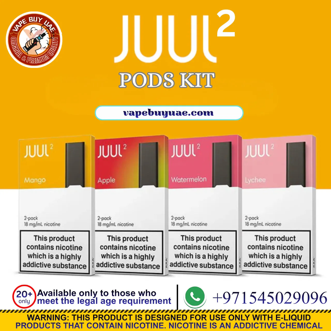 Juul 2 pods 18MG nicotine pod vape kit available in UAE