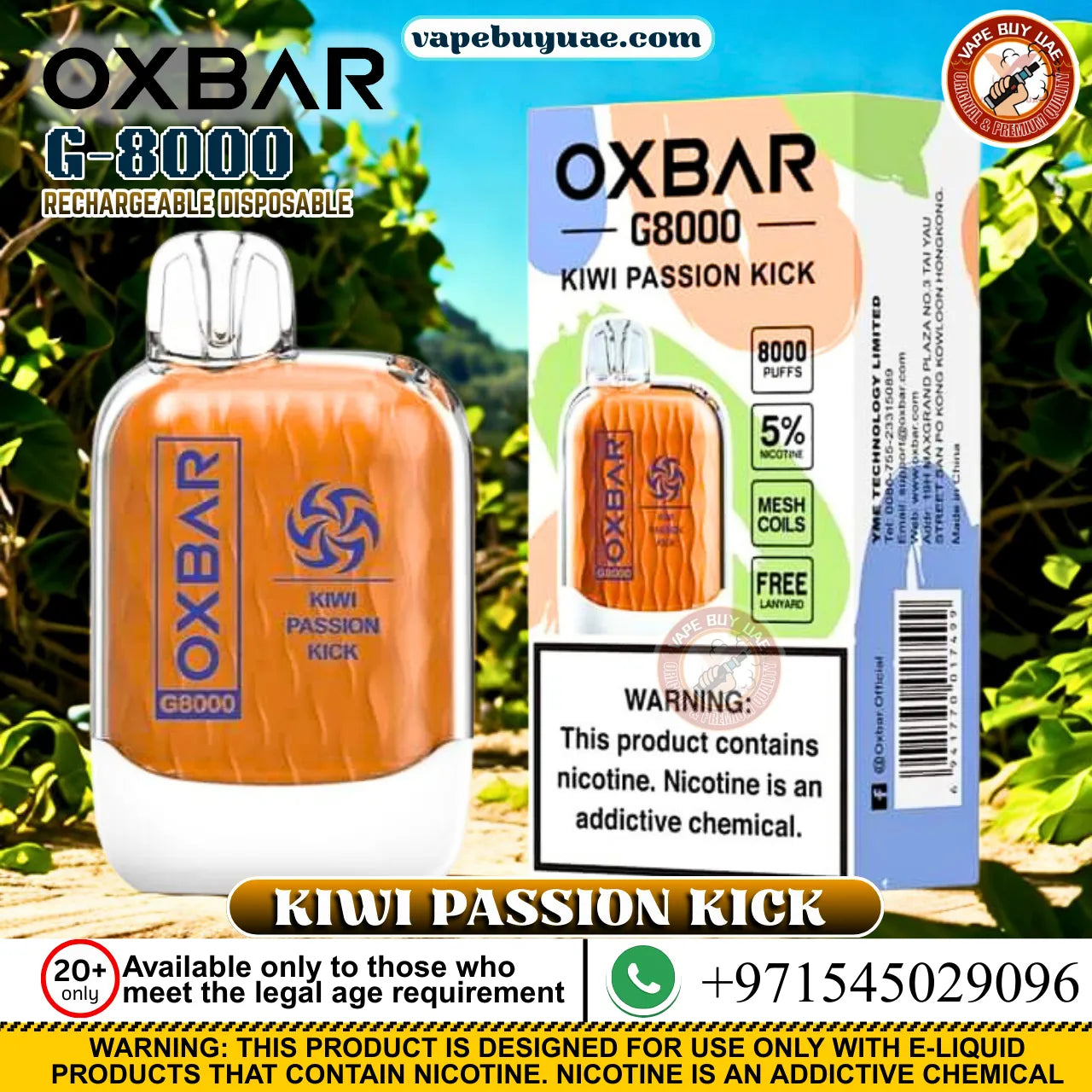 Oxbar G8000 puffs Rechargeable Disposable