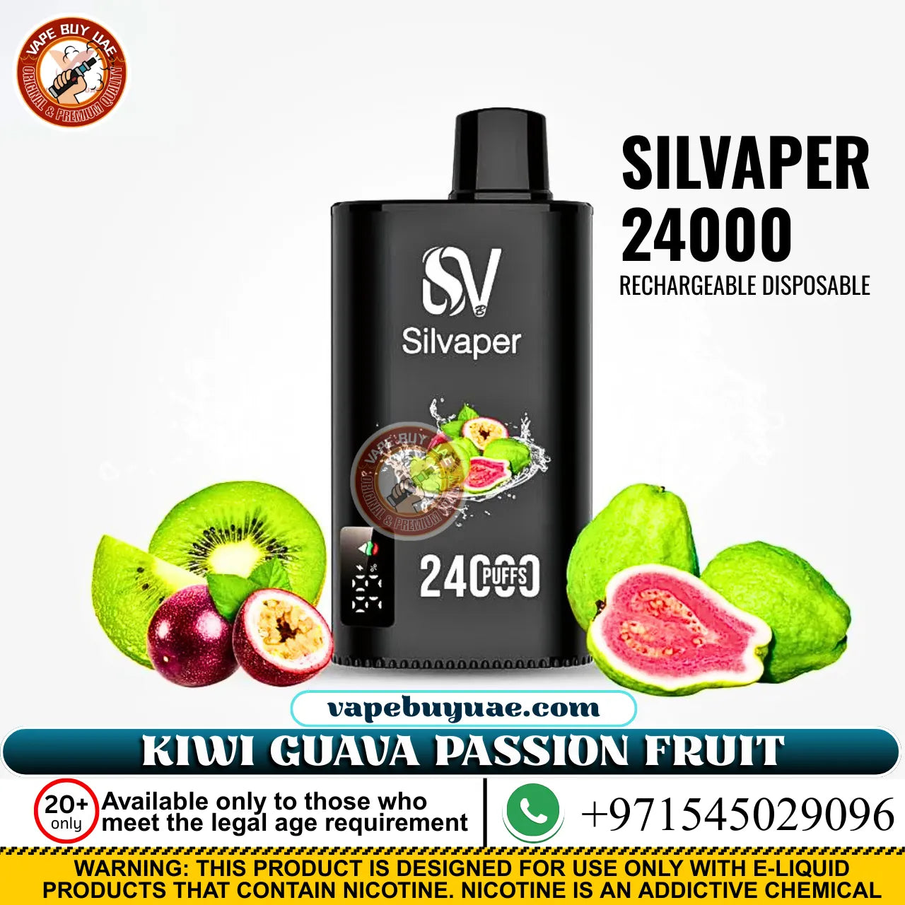 Silvaper 24000 puffs kiwi guava passion fruit disposable vape Dubai