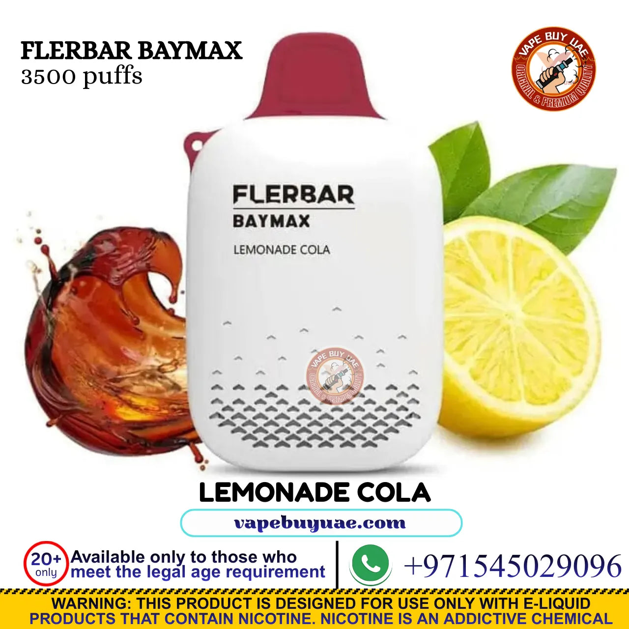 FLERBAR BAYMAX 3500 Puffs 0% Disposable Vape | Buy Vape in Dubai