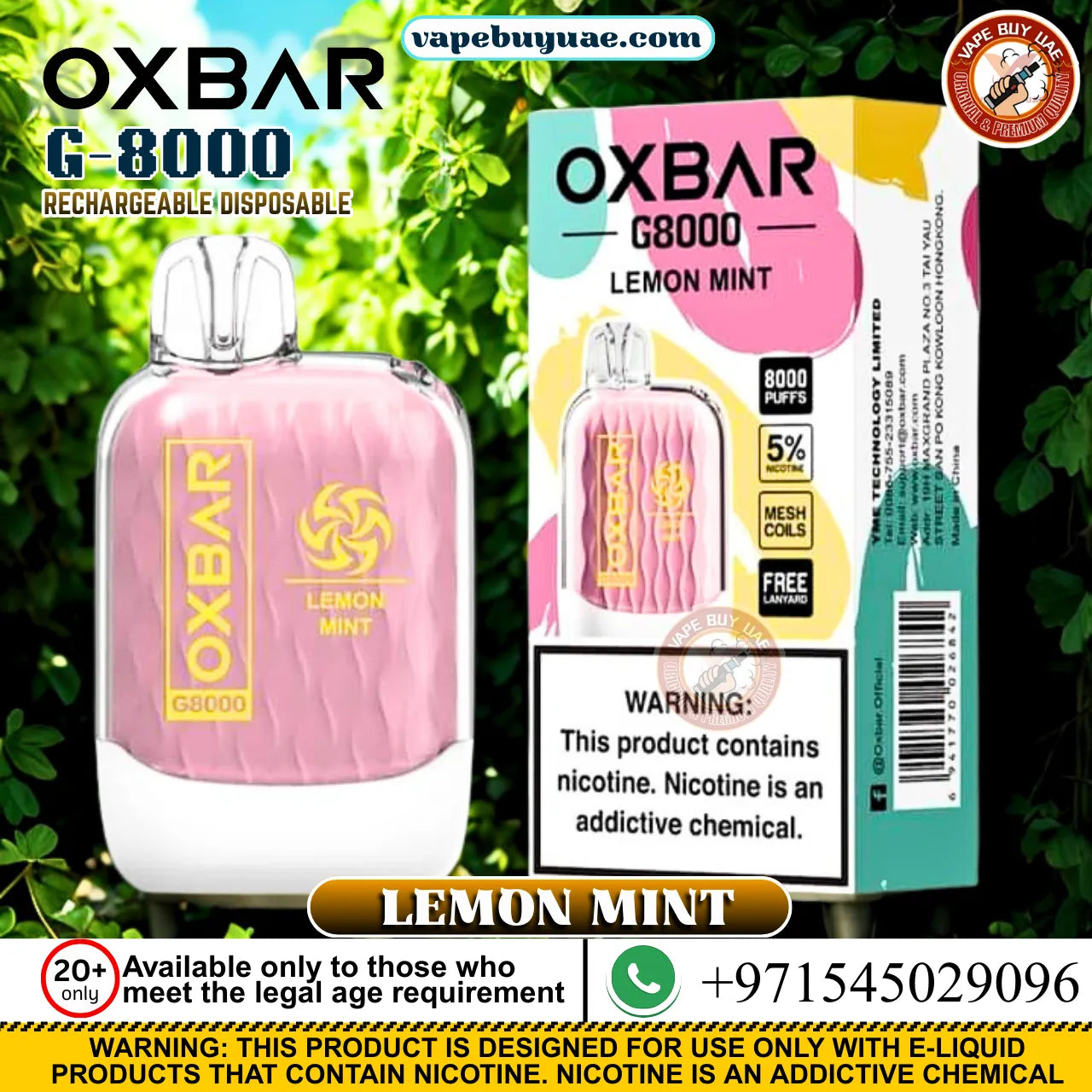 Oxbar G8000 puffs Rechargeable Disposable
