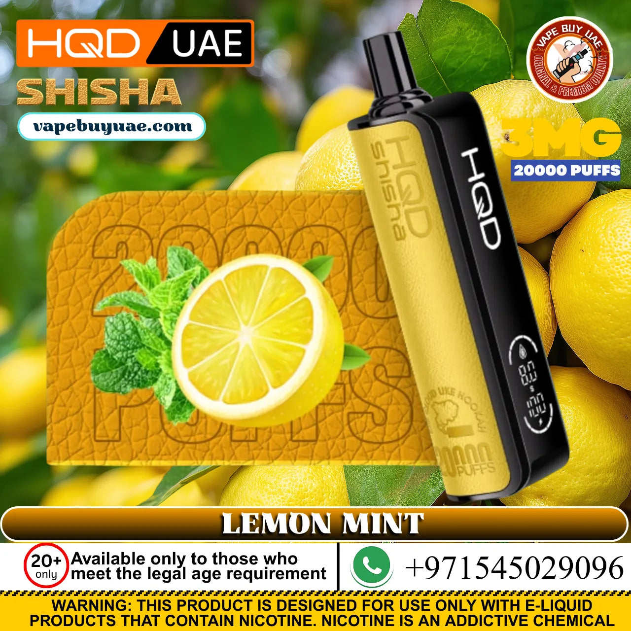 HQD Tech Shisha 20000 puffs Rechargeable Disposable