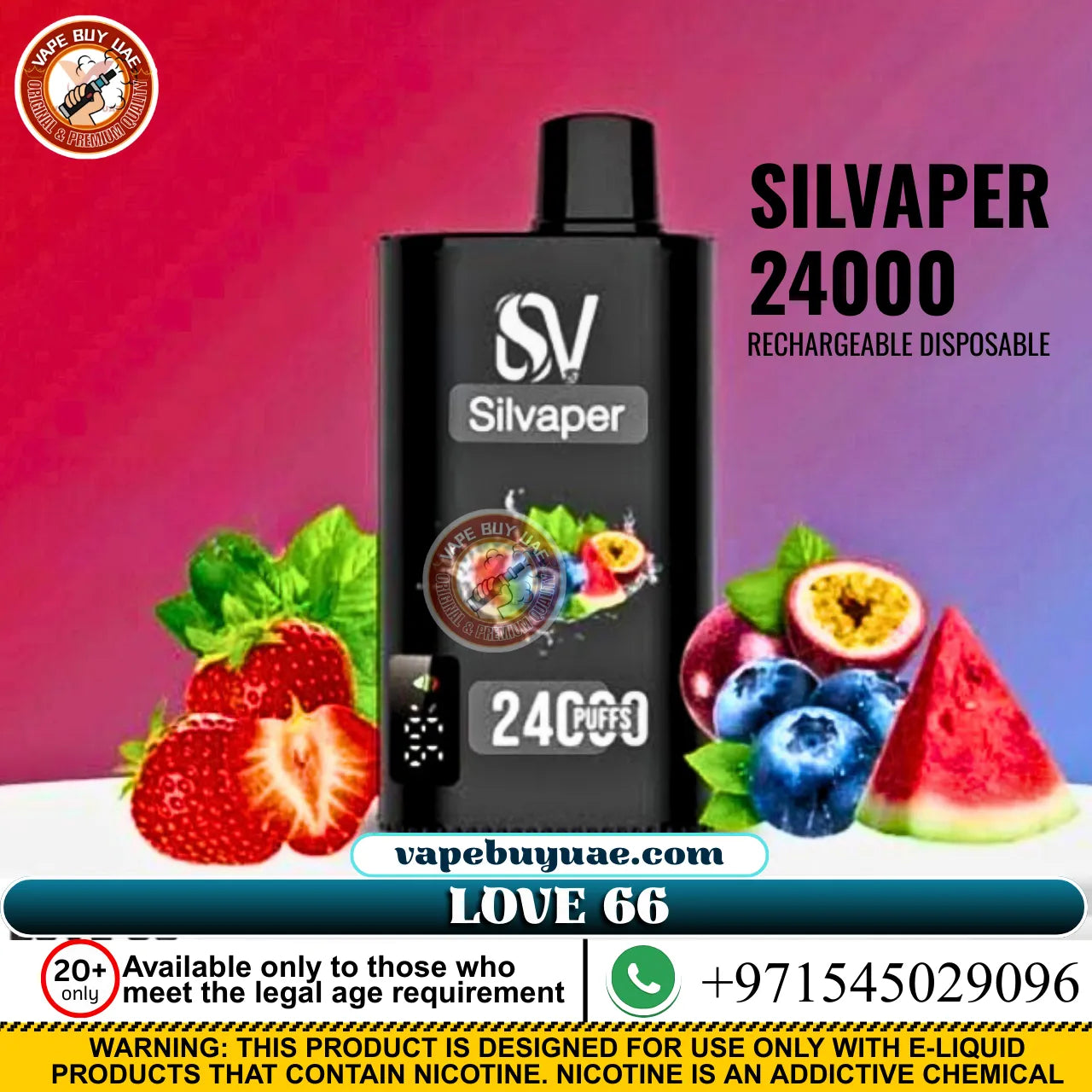 Silvaper 24K puff disposable vape for heavy users Dubai