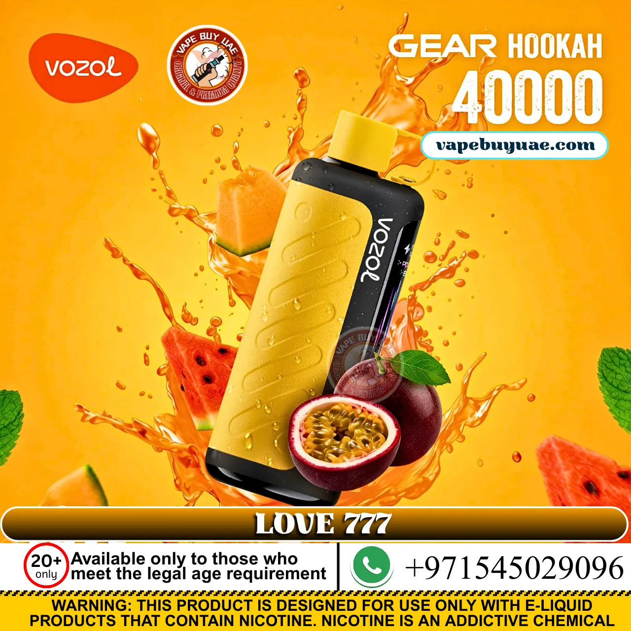 Vozol Gear Hookah 40k puffs Rechargeable Disposable