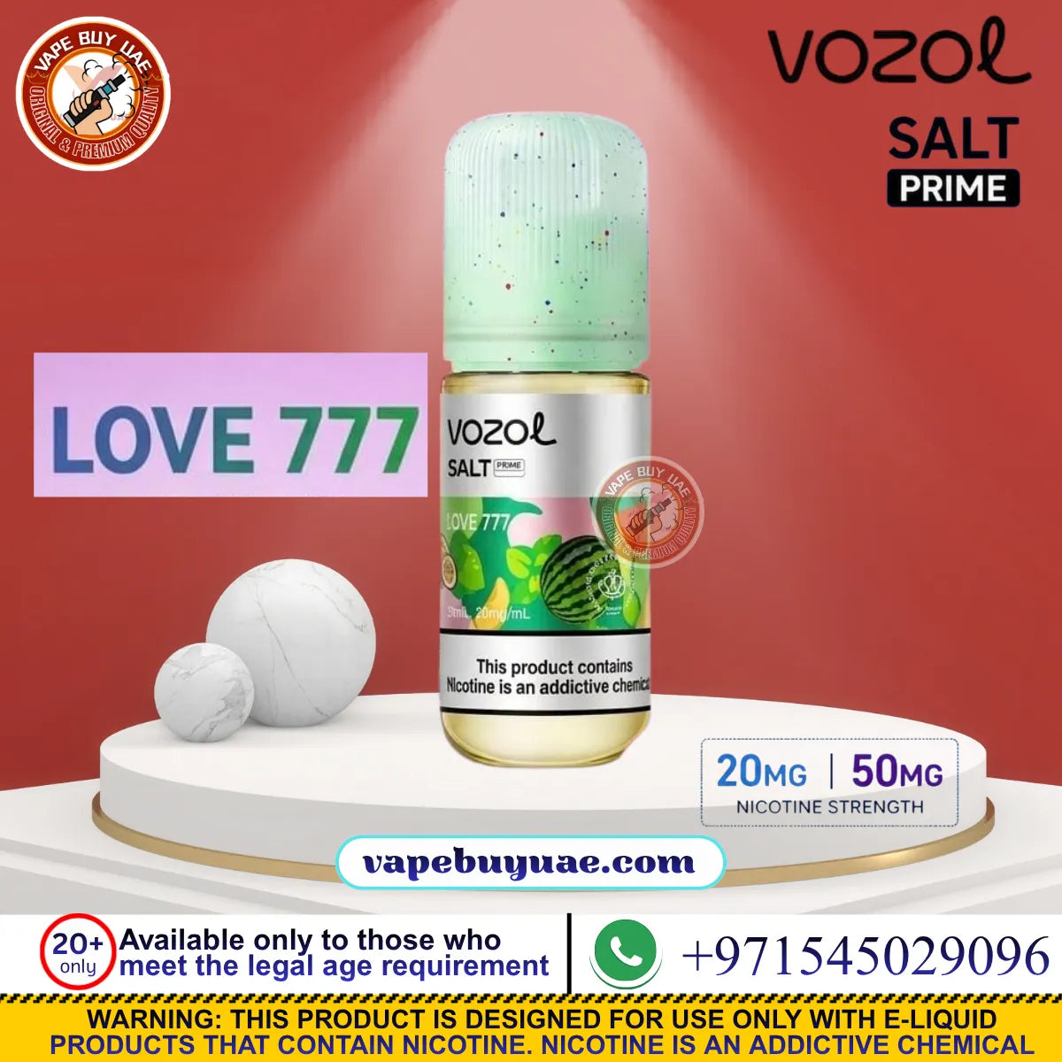 Buy VOZOL Salt Prime nic salt e-liquid in 20mg or 50mg. Choose fruit, berry, mint, and ice flavours online in the UAE