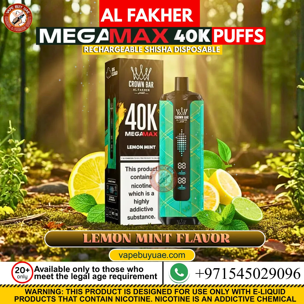 Al Fakher Mega Max 40K Puffs rechargeable disposable shisha vape device