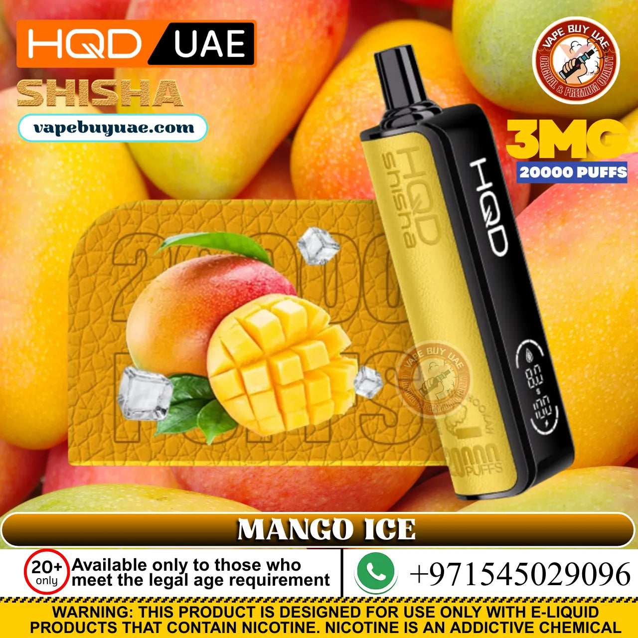 HQD Tech Shisha 20000 puffs Rechargeable Disposable